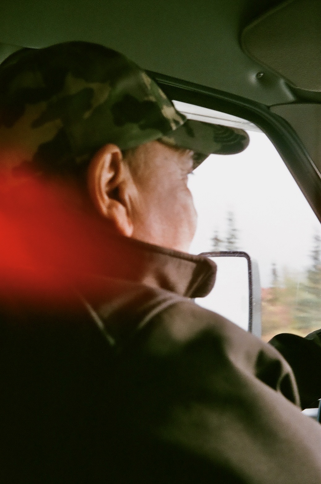 film photo of grandpa driving