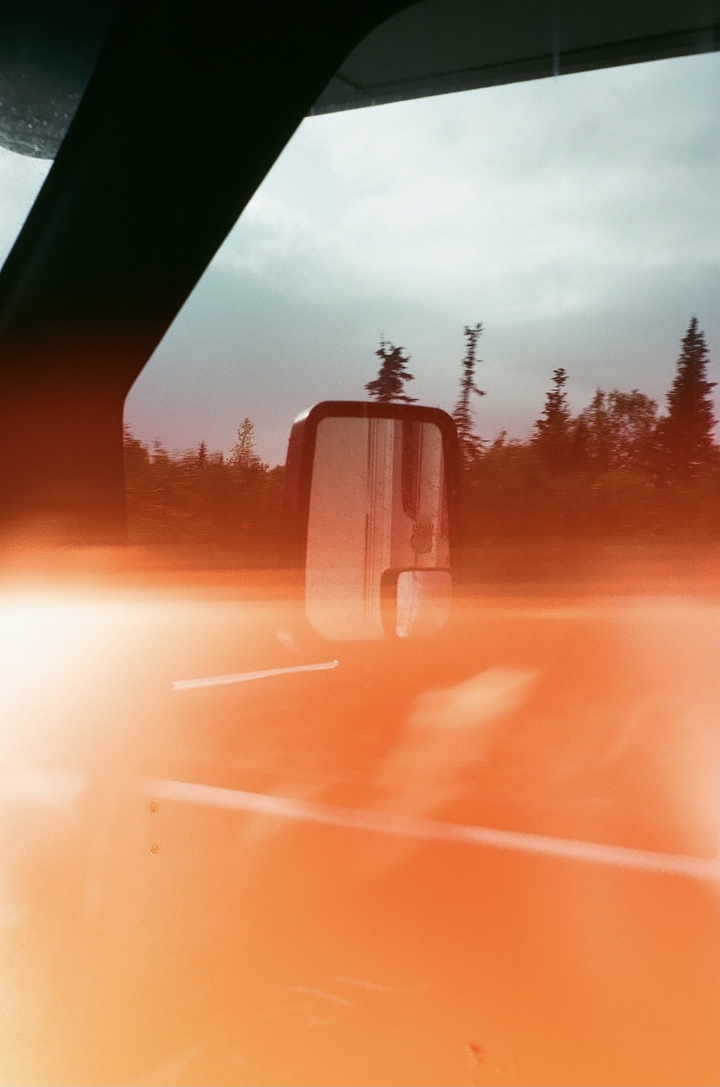 film photo of rv side window