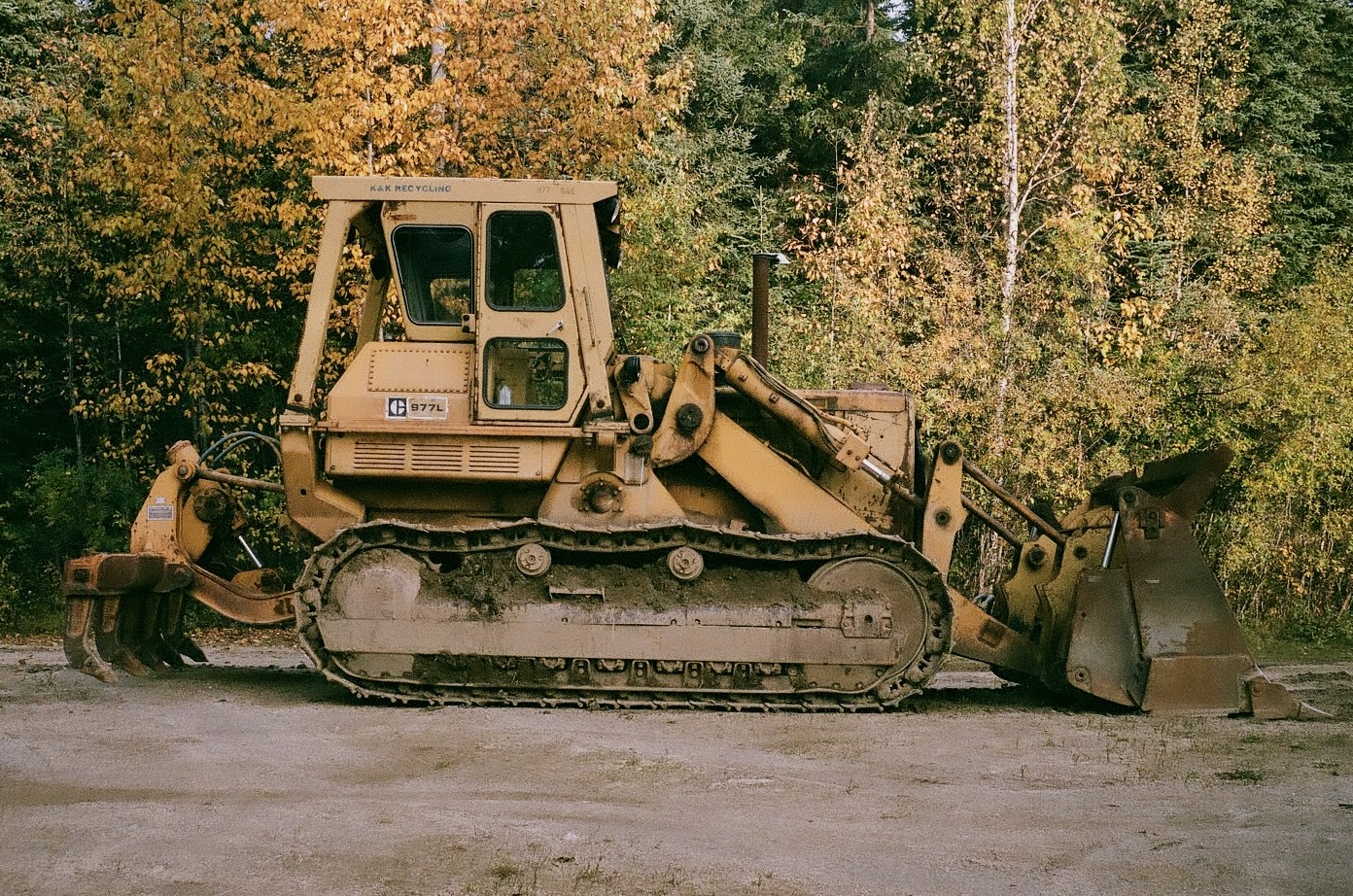 film photo of tractor at chena hot springs