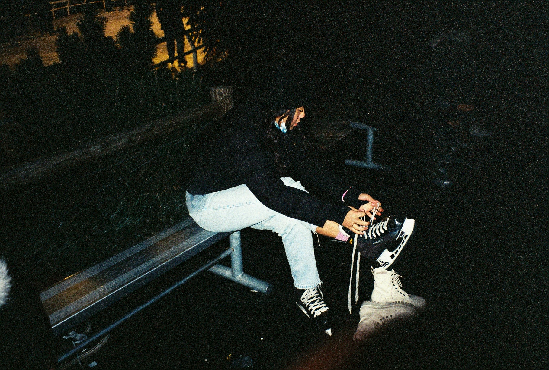 alison putting on skates