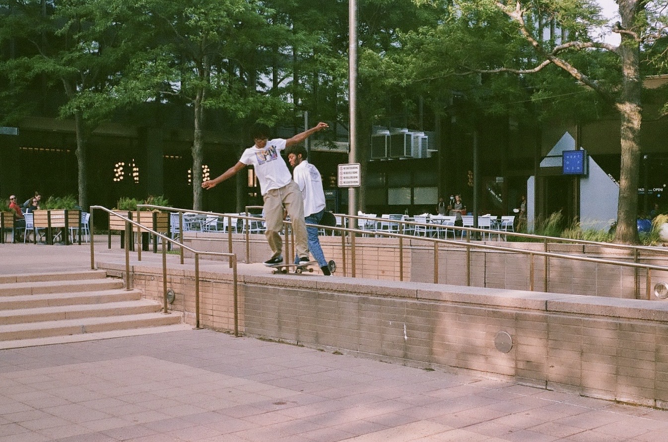 skateboarding on church st