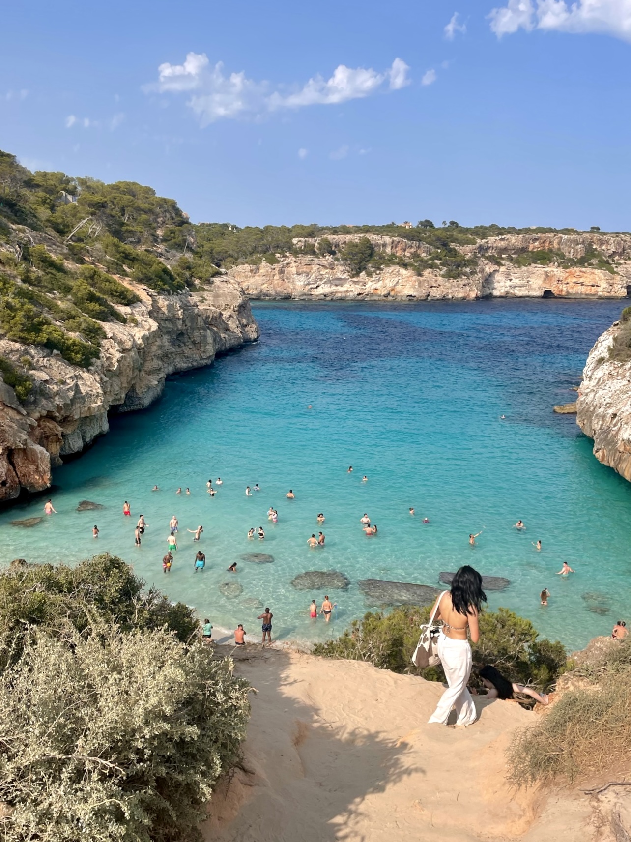 me walking down to Caló del Moro